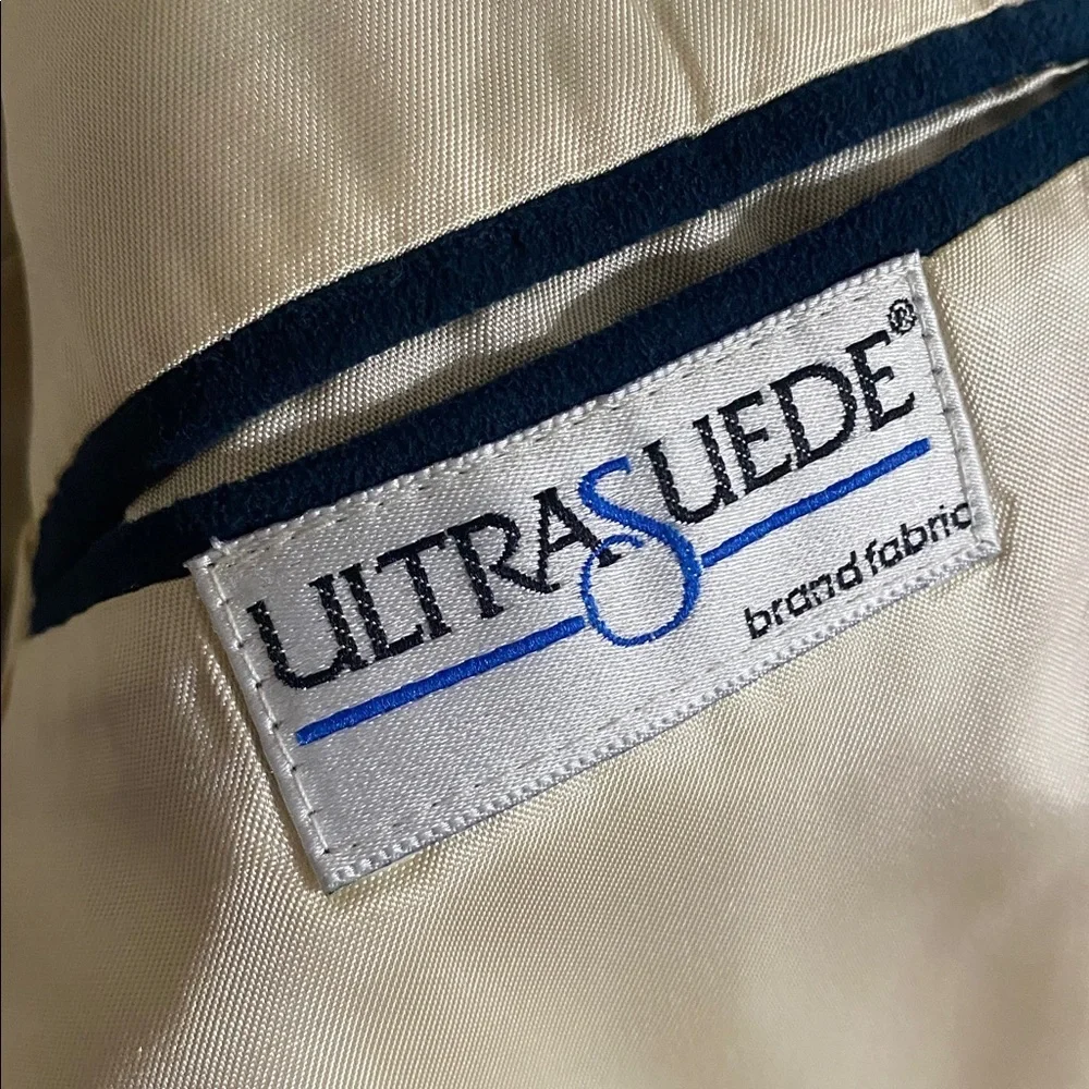 Vintage Men's Blue Blazer ultra suede 2 buttons event casual formal L pure suede